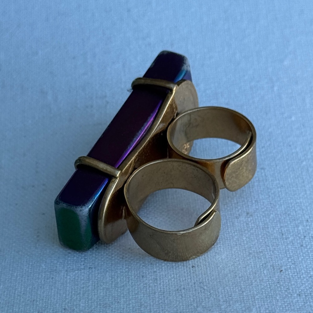 Tory Burch Adjustable Geometric Double Ring. - image 6
